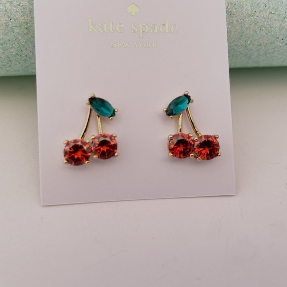 KATE SPADE Ma Cherie Crystal Cherry Earrings - Picture 6 of 6